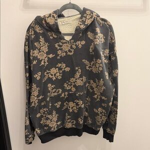 We The Free Black and Gold Floral Hoodie